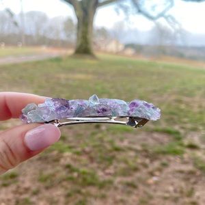 Rainbow Fluorite Crystal Barrette